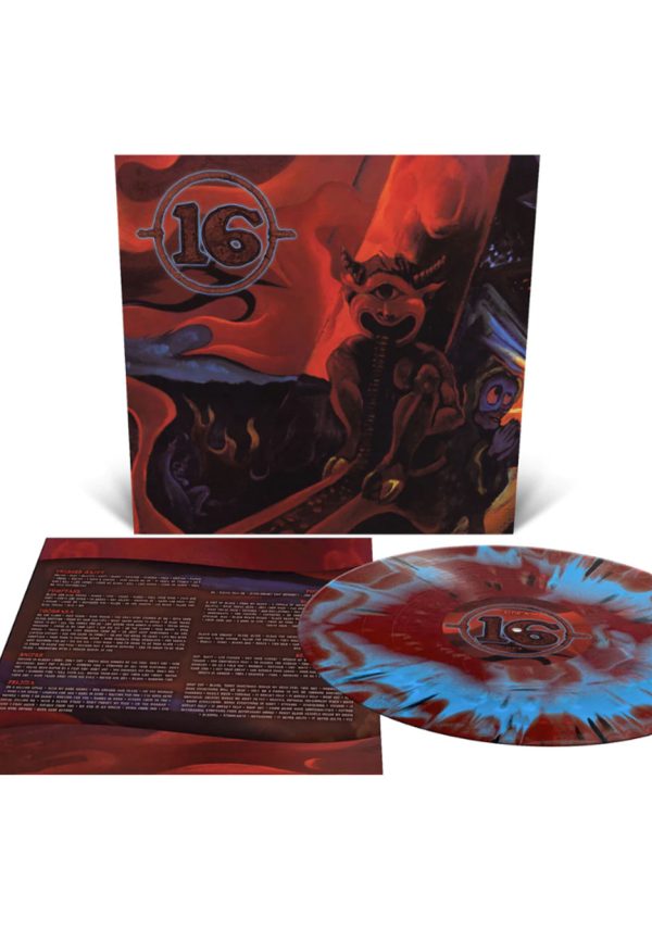 16 - Drop Out Ltd. Cyan Blue Blood Red w  Cyan Blue Blood Red Black - Splattered Vinyl Supply